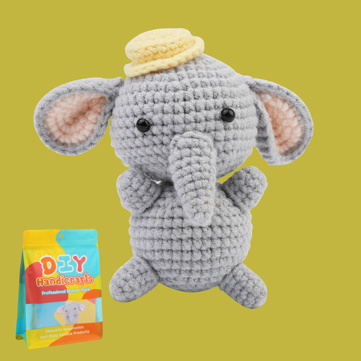 Kit de crochet Éléphant Gris pour débutants