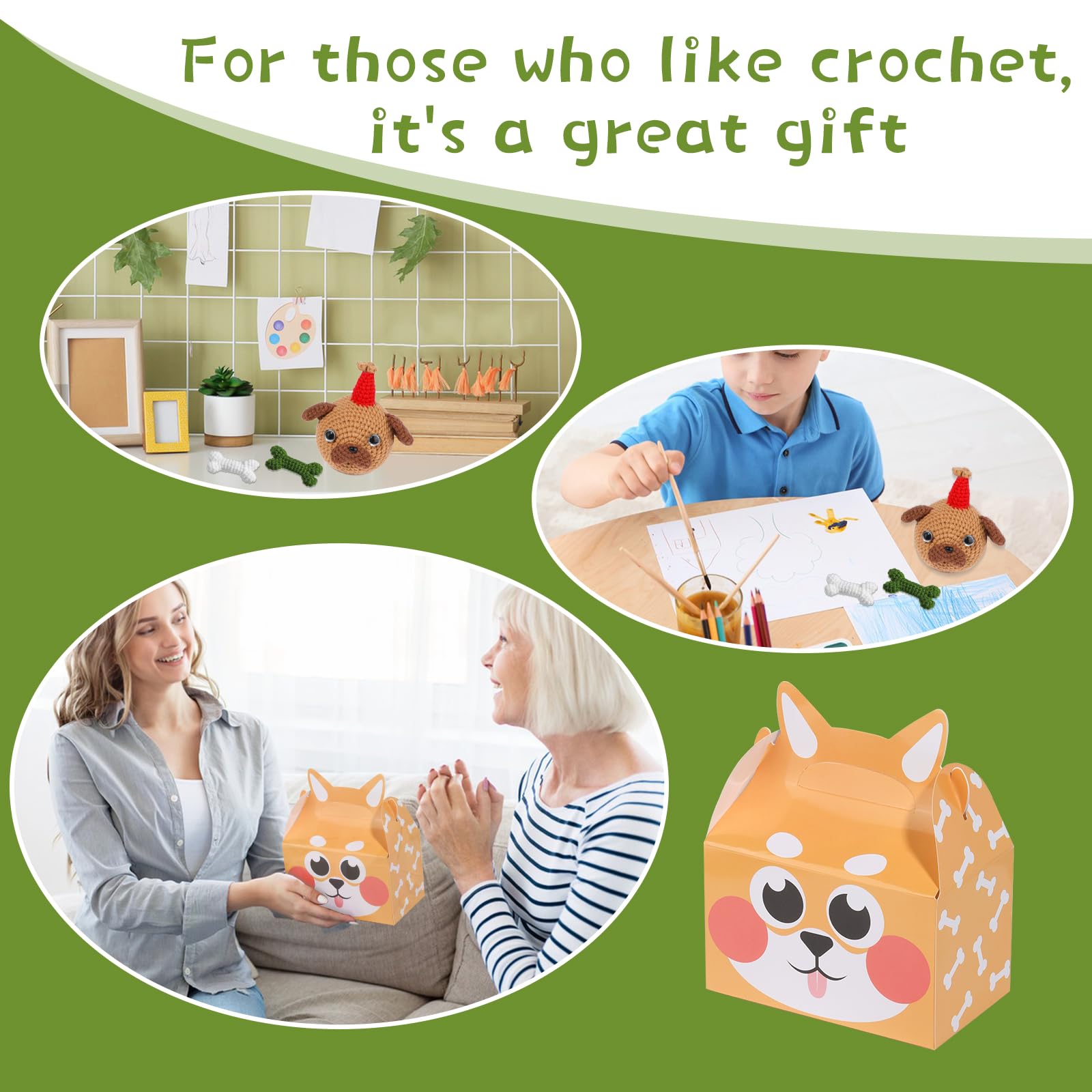 Kit de crochet pour chien de Noël pour débutants