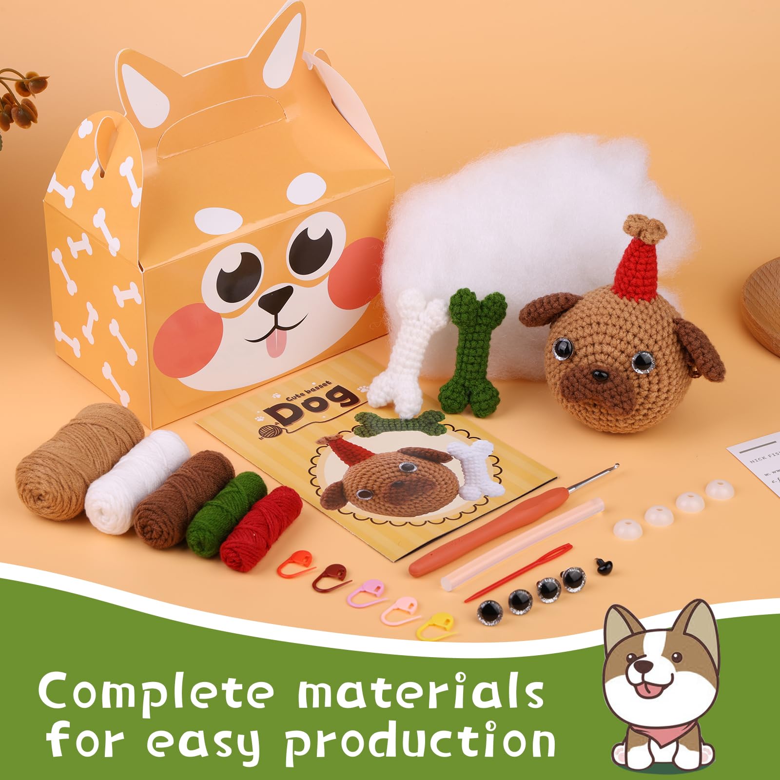 Kit de crochet pour chien de Noël pour débutants