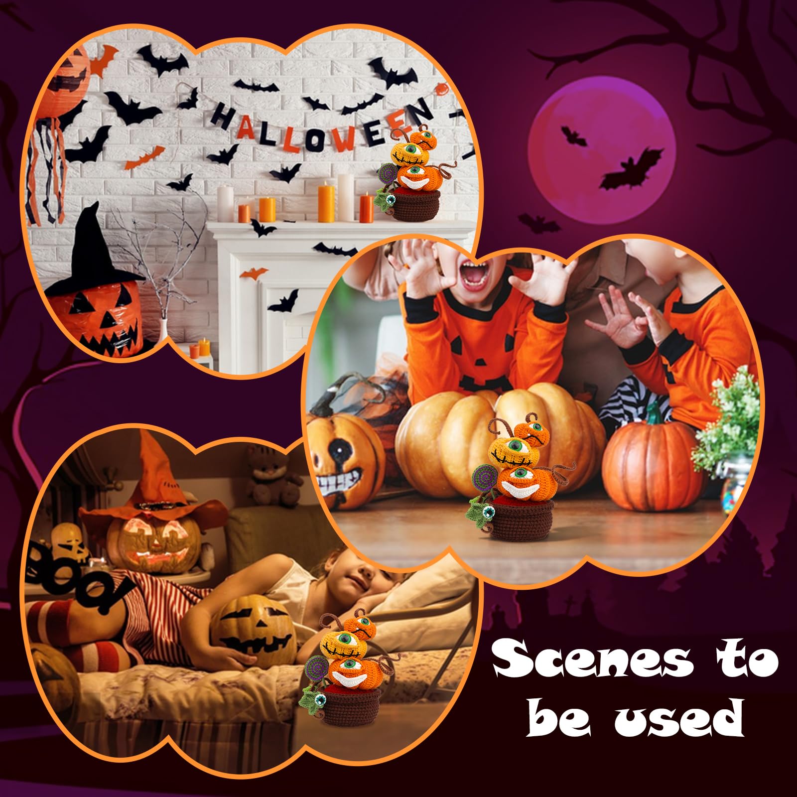 Kit de crochet pour débutants : citrouille en pot pour Halloween