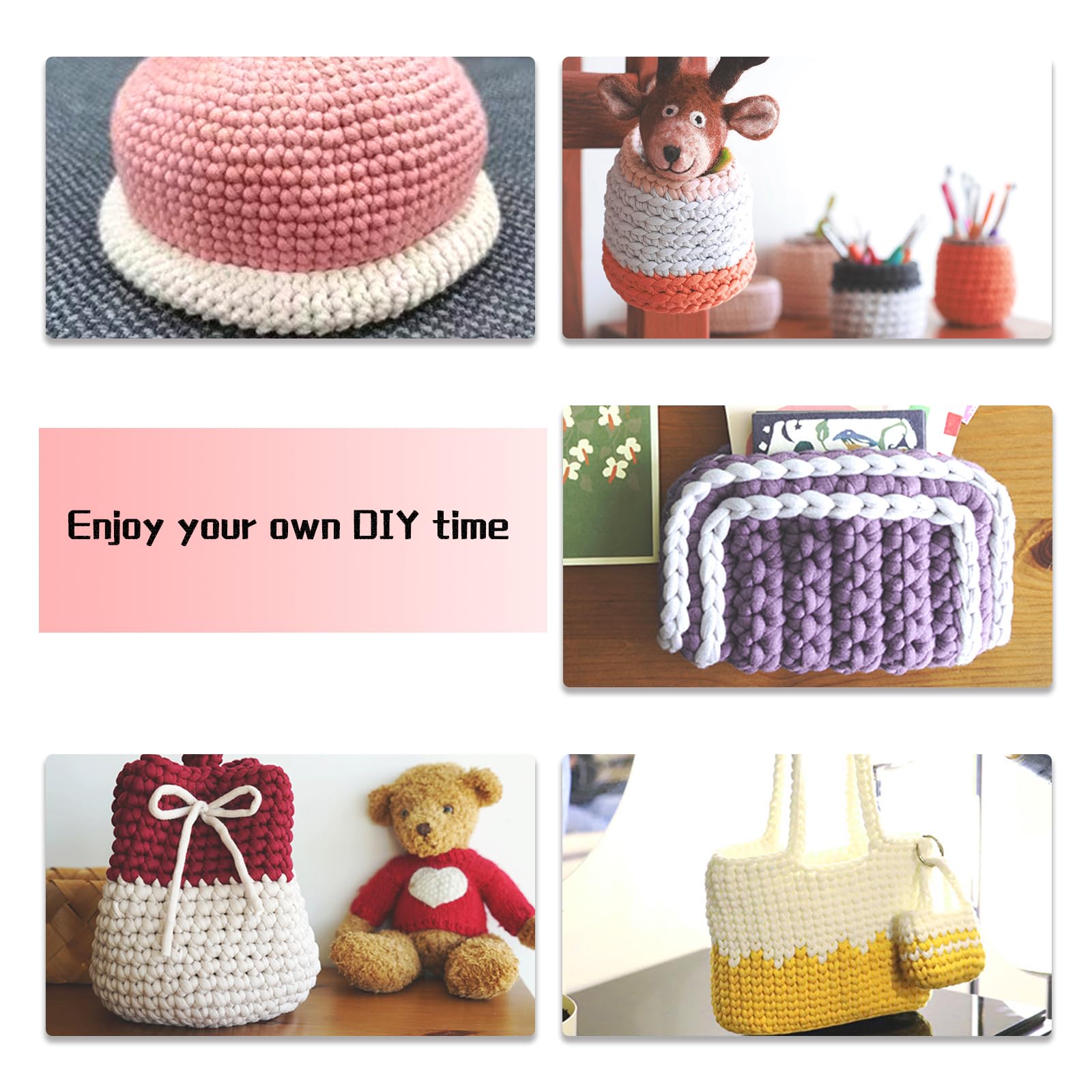 200g Easy Yarn, Crochet Yarn for Beginners Crochet Kit - 24 Colors