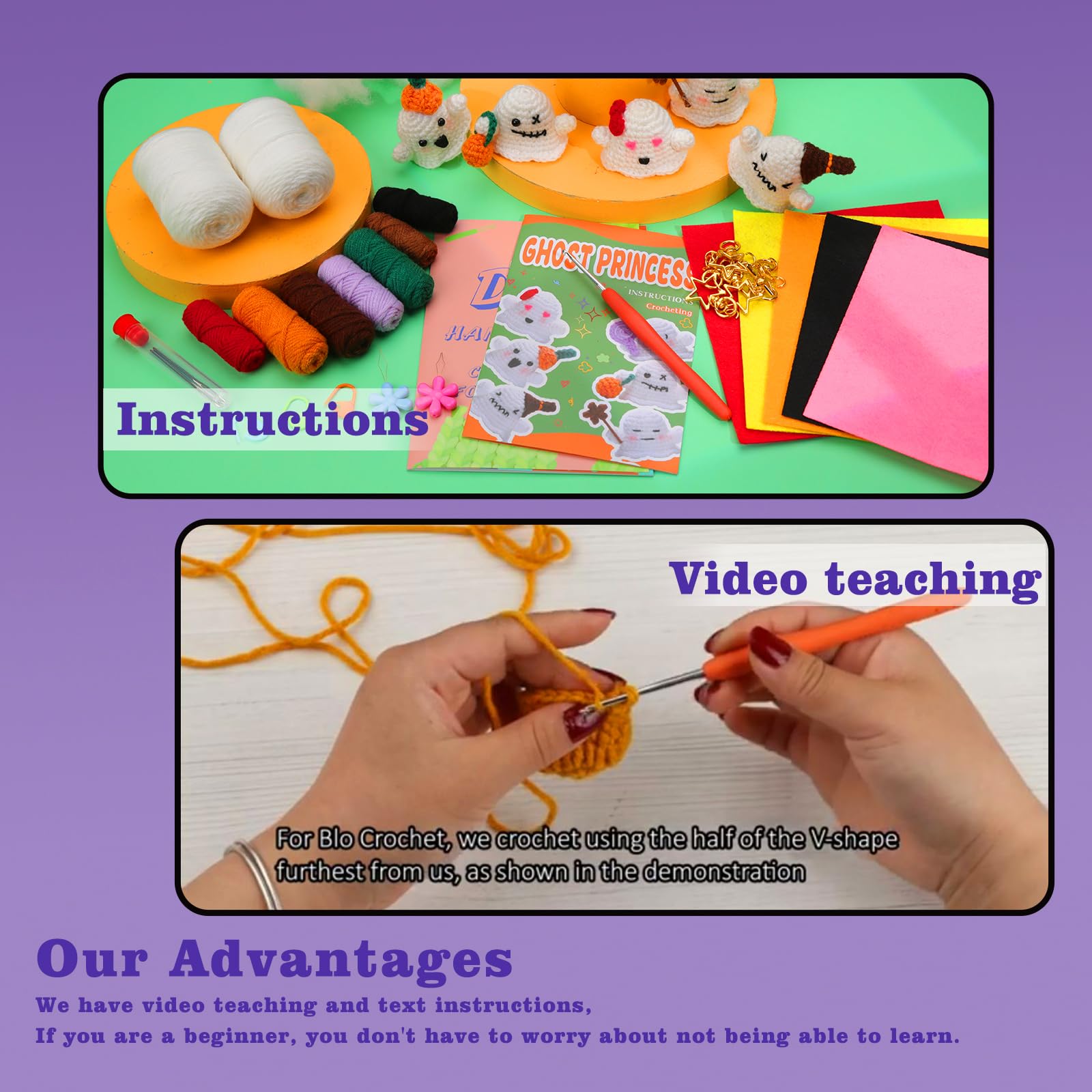 Kit de crochet Halloween Famille Fantôme pour débutants
