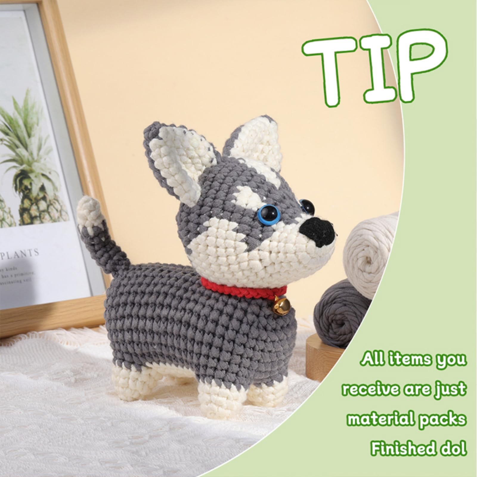 Kits de crochet pour débutants en forme de chien Husky