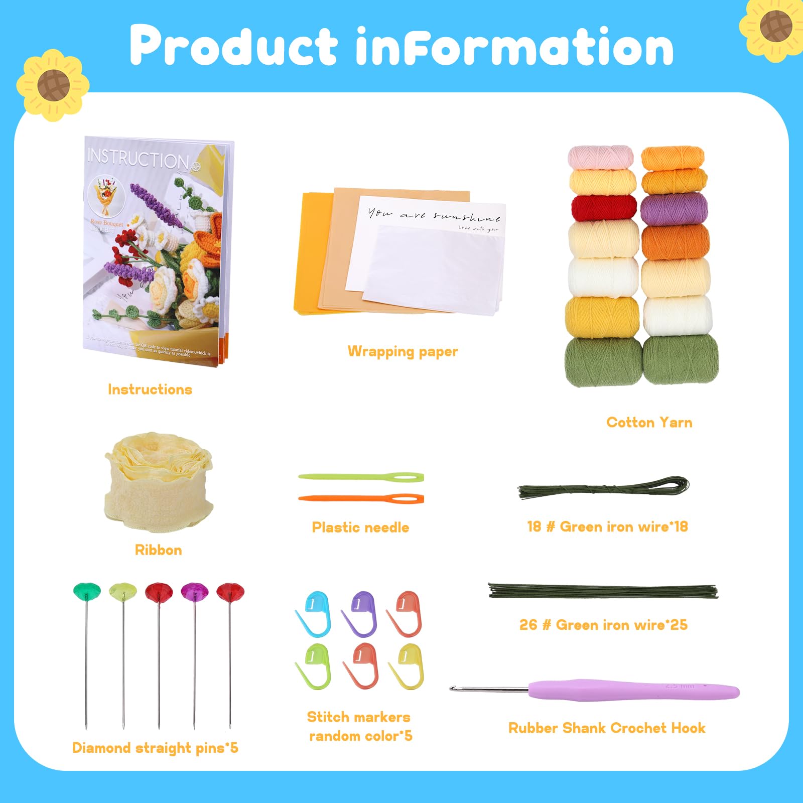 Kits de crochet pour débutants : bouquets de roses. Kit de tricot idéal pour la Saint-Valentin.