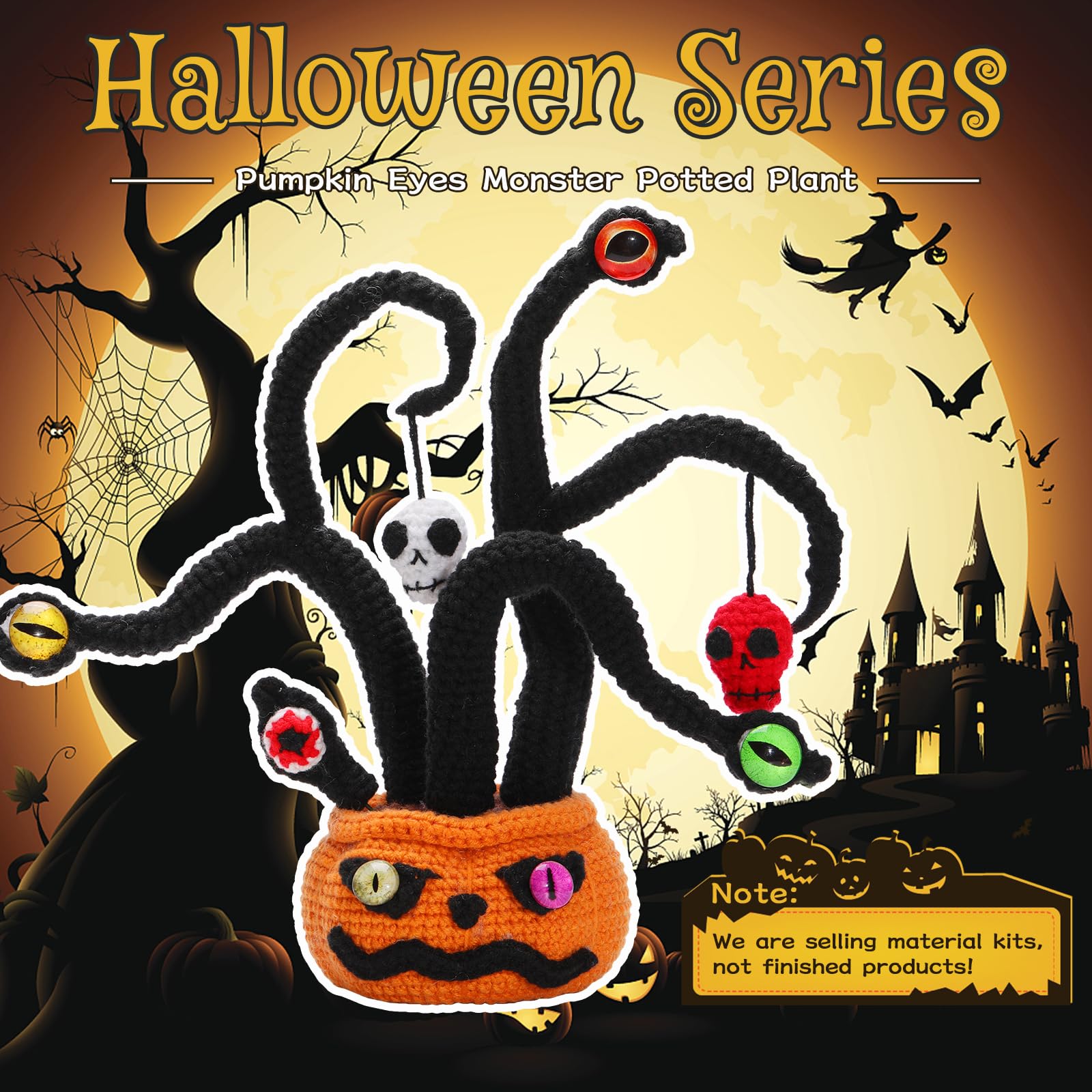 Kit de crochet pour débutants : plante citrouille pour Halloween