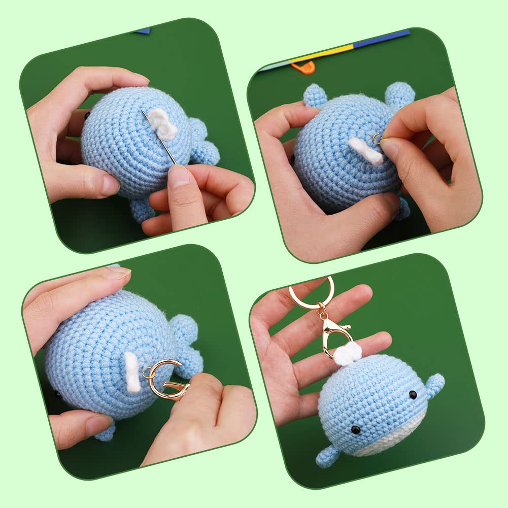 3 Colors Whale Crochet Kit for Beginners