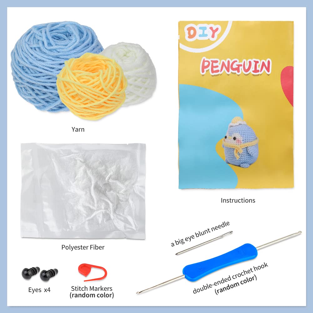 Kit de crochet Blue Penguin pour débutants