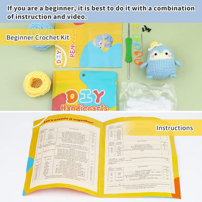 Kit de crochet Blue Penguin pour débutants