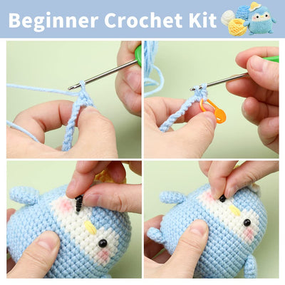 Kit de crochet Blue Penguin pour débutants