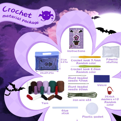 Kit de crochet pour débutants sur le thème des yeux maléfiques pour Halloween 
