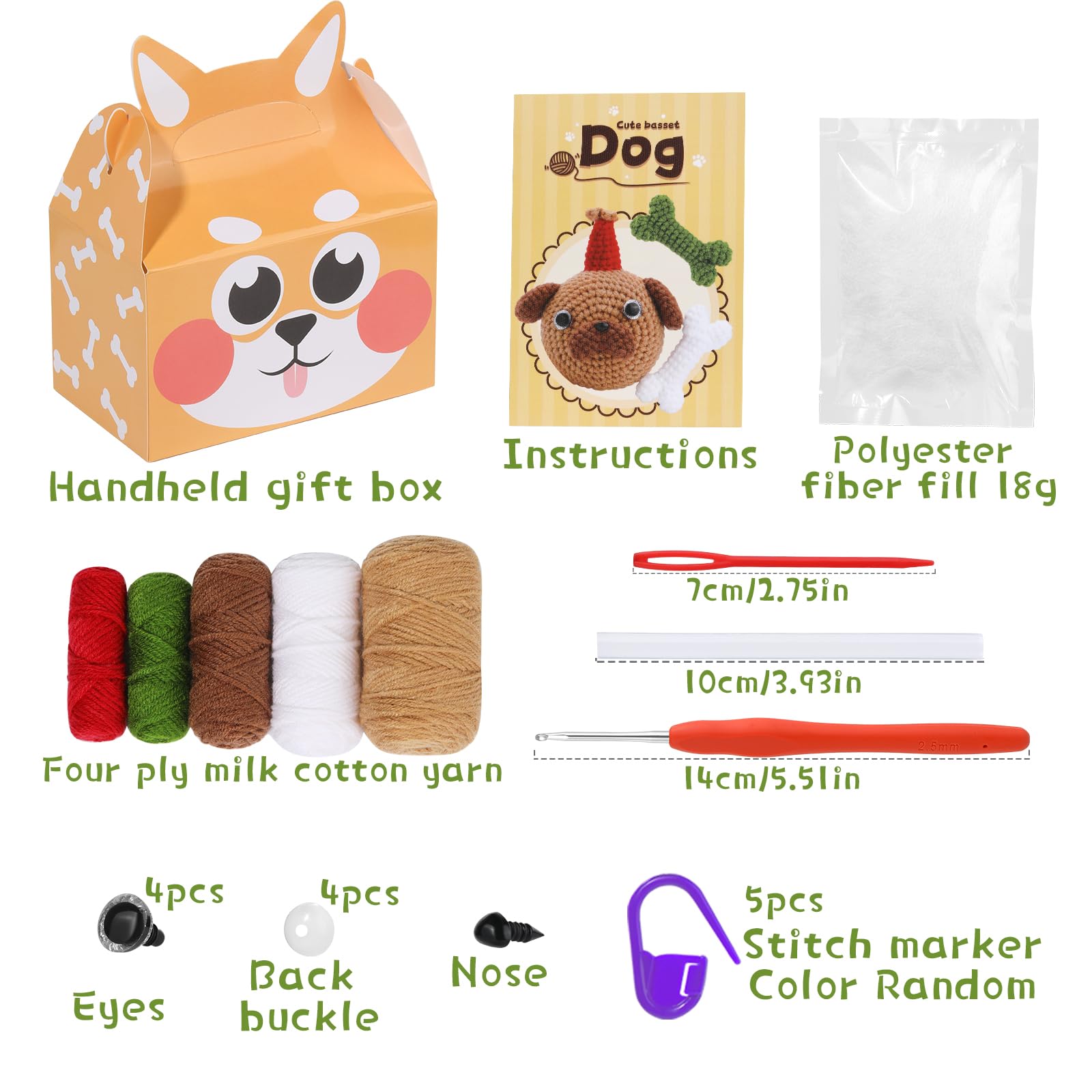 Kit de crochet pour chien de Noël pour débutants 