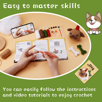 Kit de crochet pour chien de Noël pour débutants 