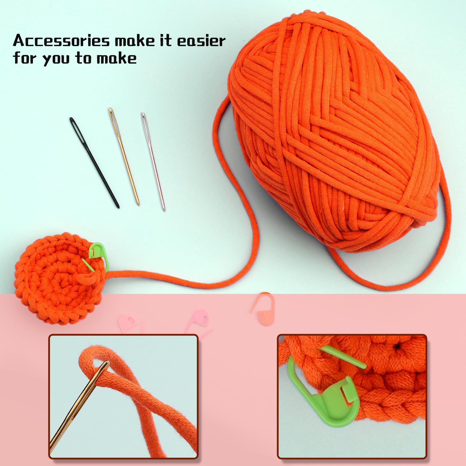200g Easy Yarn, Crochet Yarn for Beginners Crochet Kit - 24 Colors