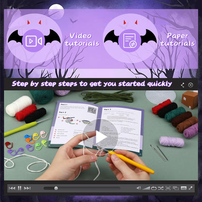 Kit de crochet pour débutants sur le thème des yeux maléfiques pour Halloween 