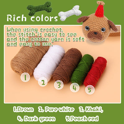 Kit de crochet pour chien de Noël pour débutants 