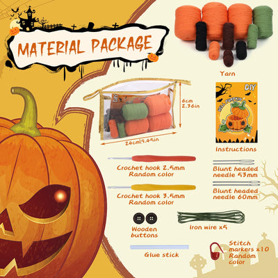 Kit de crochet citrouille d'Halloween pour débutants 