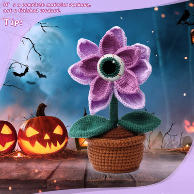 Kit de crochet pour débutants sur le thème des yeux maléfiques pour Halloween 