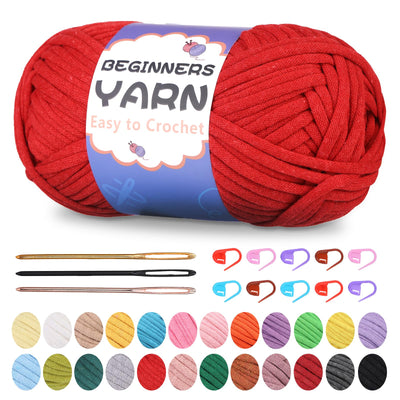 200g Easy Yarn, Crochet Yarn for Beginners Crochet Kit - 24 Colors