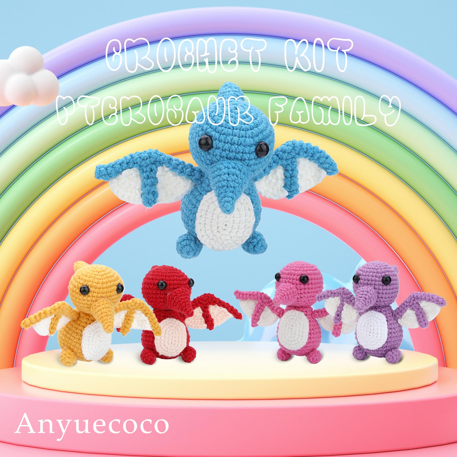Adorables kits de crochet de ptérosaures pour débutants