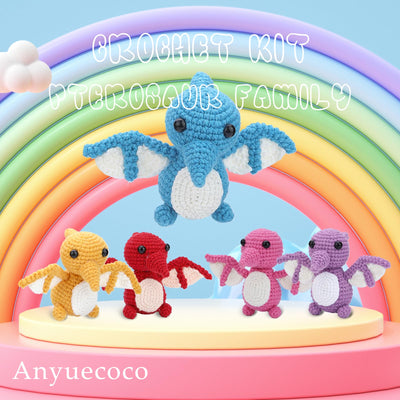Adorables kits de crochet de ptérosaures pour débutants