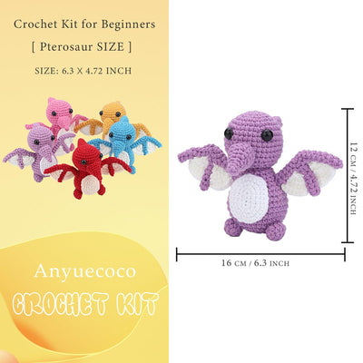 Adorables kits de crochet de ptérosaures pour débutants