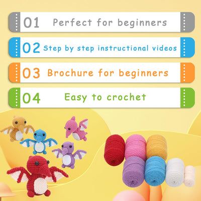 Adorables kits de crochet de ptérosaures pour débutants