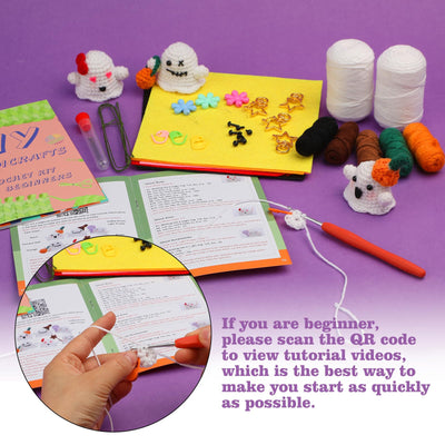 Kit de crochet Halloween Famille Fantôme pour débutants 