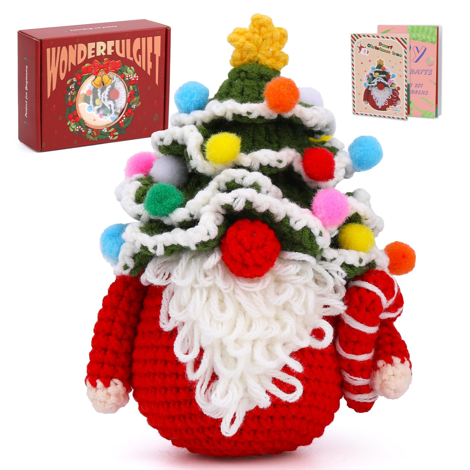 Sapin de Noël gnome - Kit de crochet de Noël pour débutants 