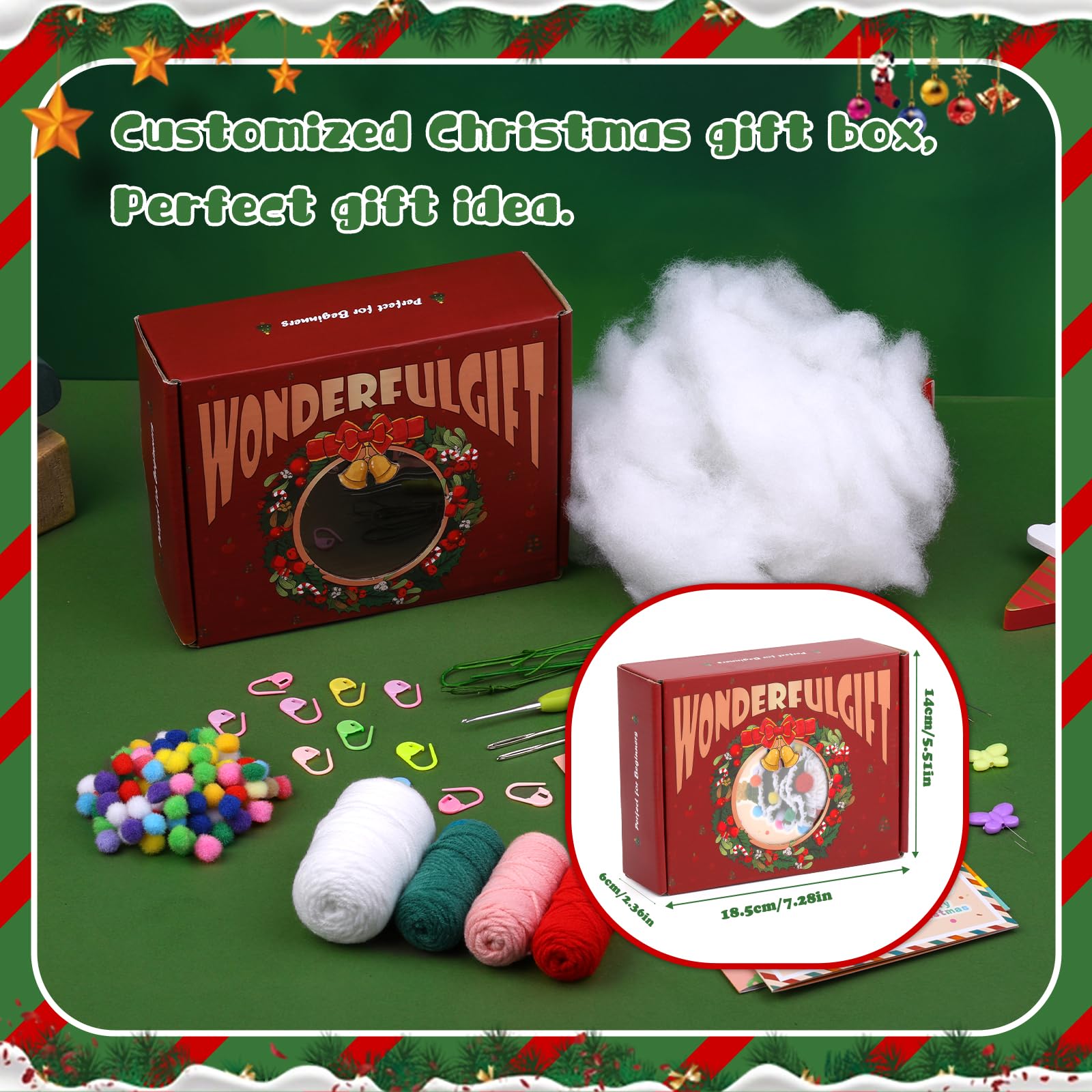 Sapin de Noël gnome - Kit de crochet de Noël pour débutants 