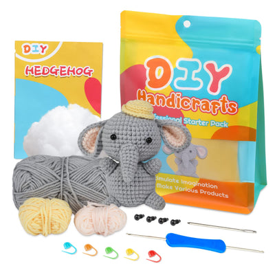 Kit de crochet Éléphant Gris pour débutants