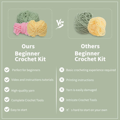 Kit de crochet dinosaure vert pour débutants