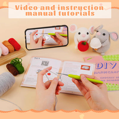 2 kits de crochet pour débutants représentant une famille de hamsters 