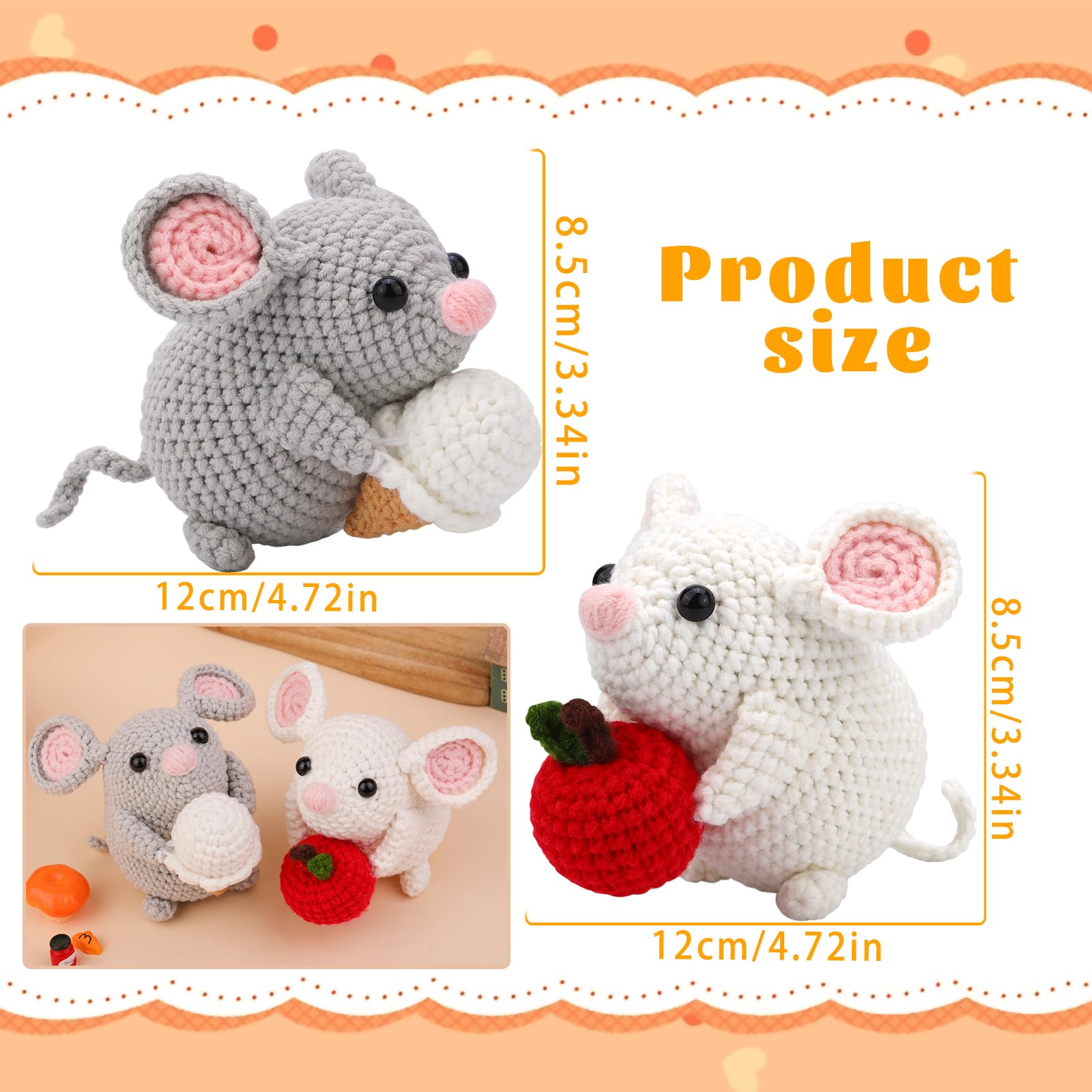 2 kits de crochet pour débutants représentant une famille de hamsters 