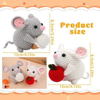 2 kits de crochet pour débutants représentant une famille de hamsters 