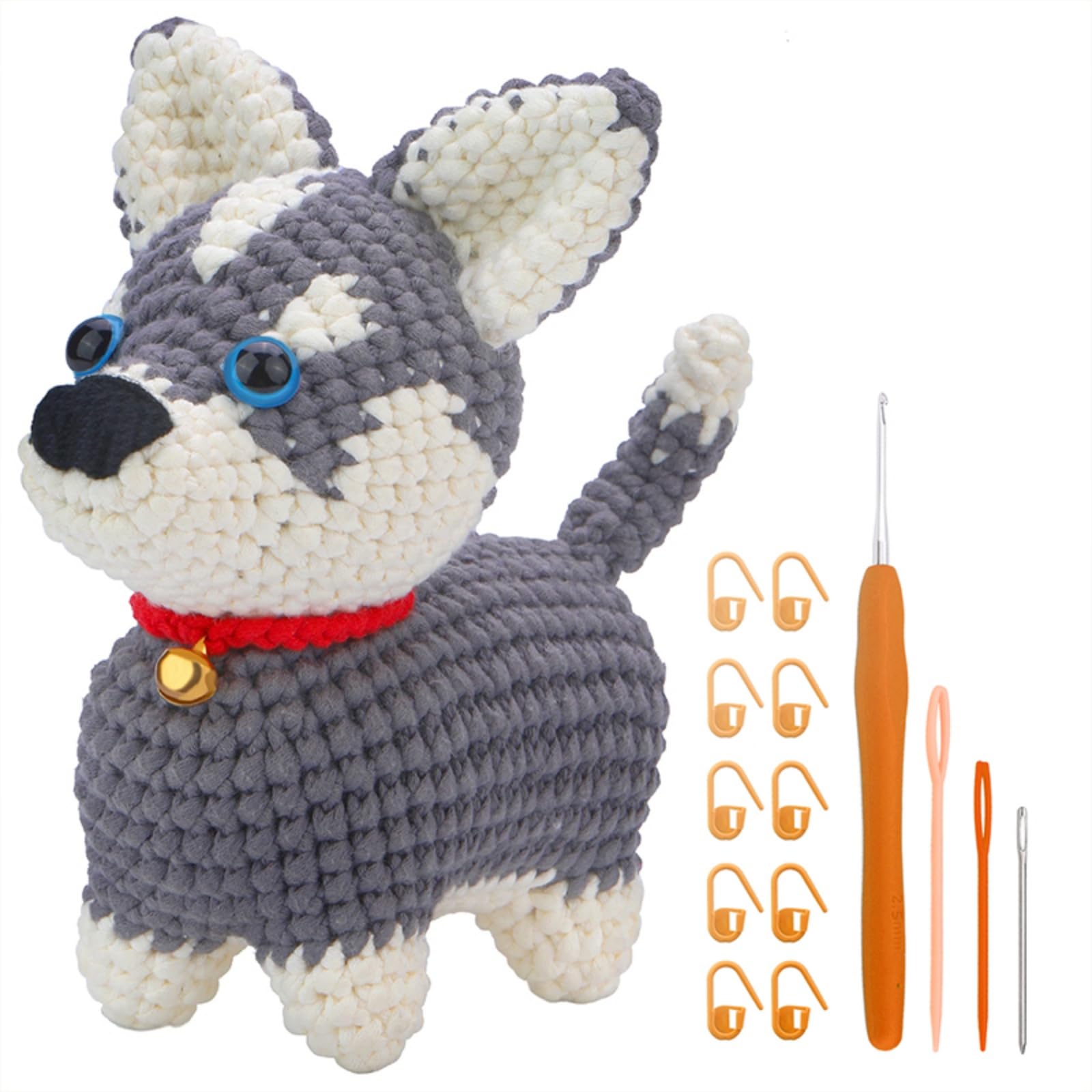 Kits de crochet pour débutants en forme de chien Husky