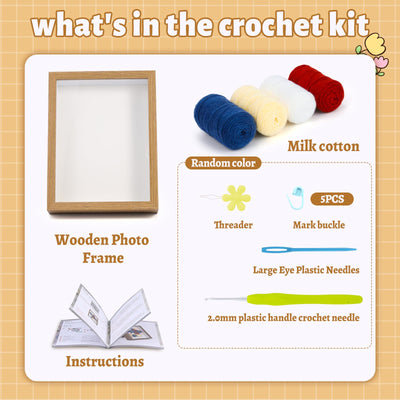 Ensemble de cadre photo en fleurs bouffantes, kit de crochet pour débutants 