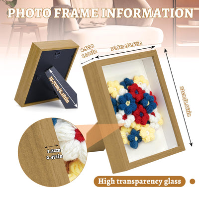 Ensemble de cadre photo en fleurs bouffantes, kit de crochet pour débutants 