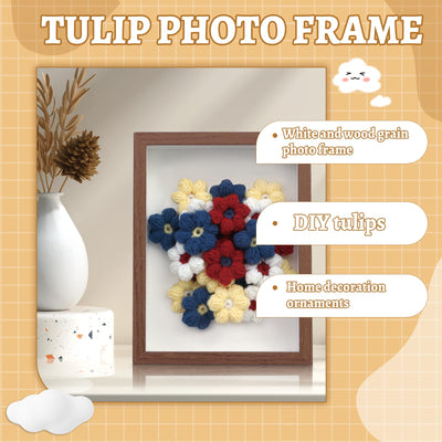 Ensemble de cadre photo en fleurs bouffantes, kit de crochet pour débutants 