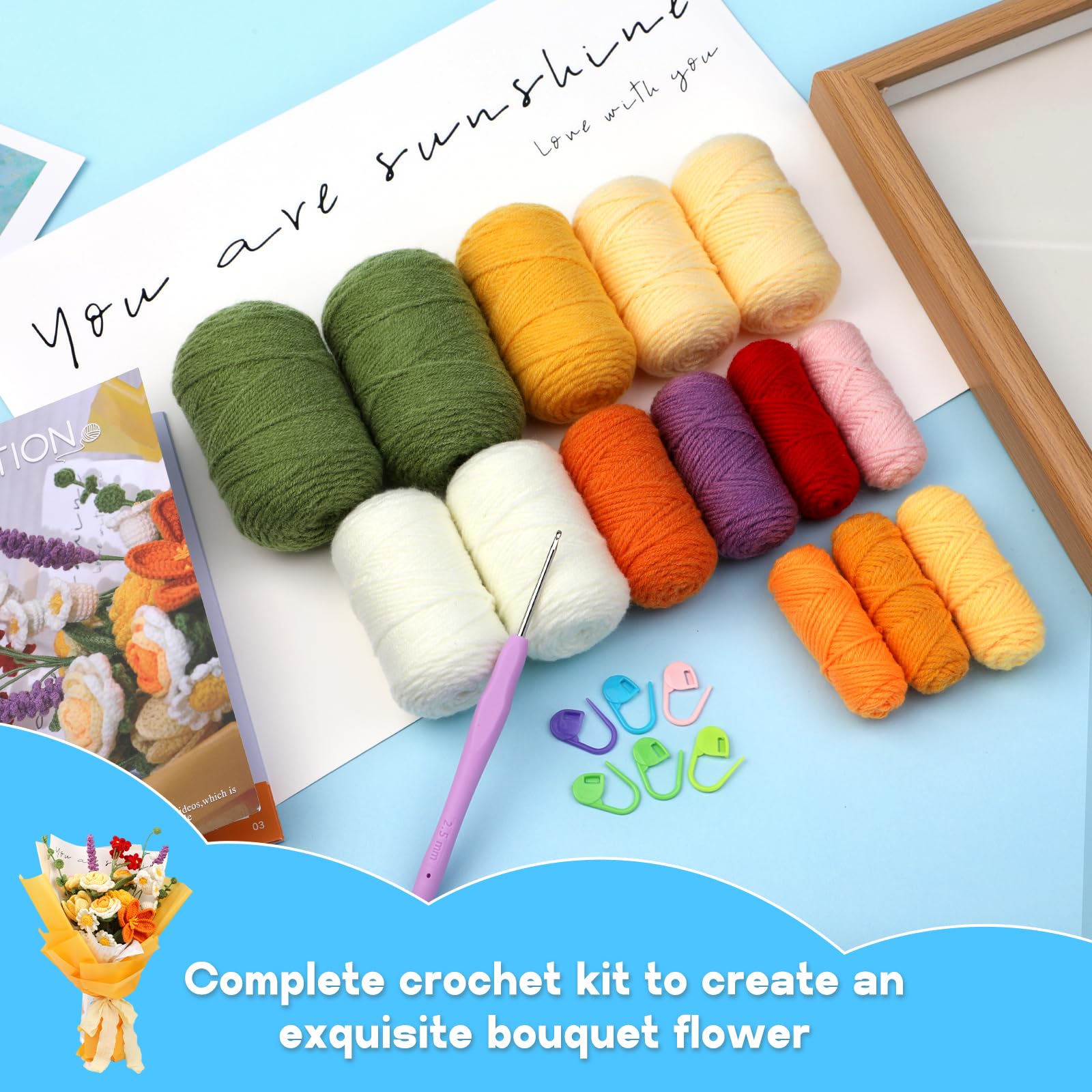 Kits de crochet pour débutants : bouquets de roses. Kit de tricot idéal pour la Saint-Valentin. 