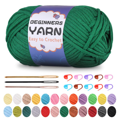 200g Easy Yarn, Crochet Yarn for Beginners Crochet Kit - 24 Colors