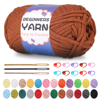 200g Easy Yarn, Crochet Yarn for Beginners Crochet Kit - 24 Colors