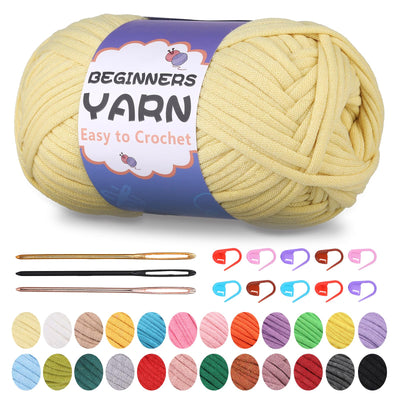 200g Easy Yarn, Crochet Yarn for Beginners Crochet Kit - 24 Colors