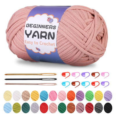 200g Easy Yarn, Crochet Yarn for Beginners Crochet Kit - 24 Colors