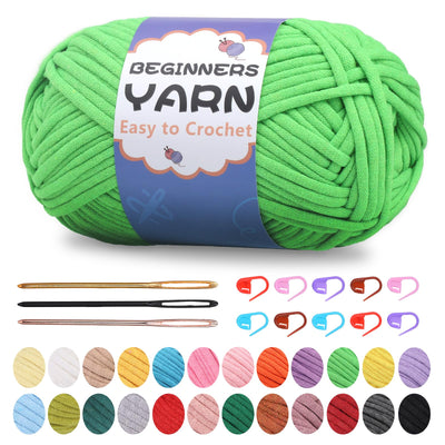 200g Easy Yarn, Crochet Yarn for Beginners Crochet Kit - 24 Colors