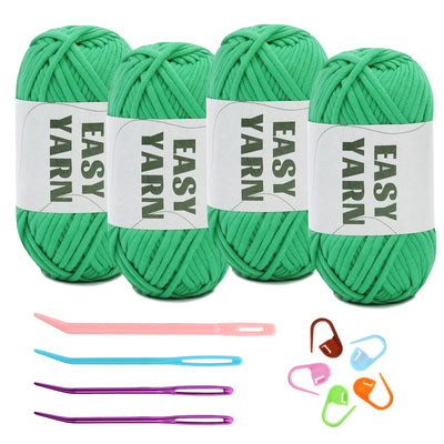 (4x50g) Crochet Yarn for Beginners with Easy-to-See Stitches - 21 Colors