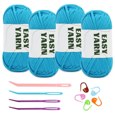(4x50g) Crochet Yarn for Beginners with Easy-to-See Stitches - 21 Colors