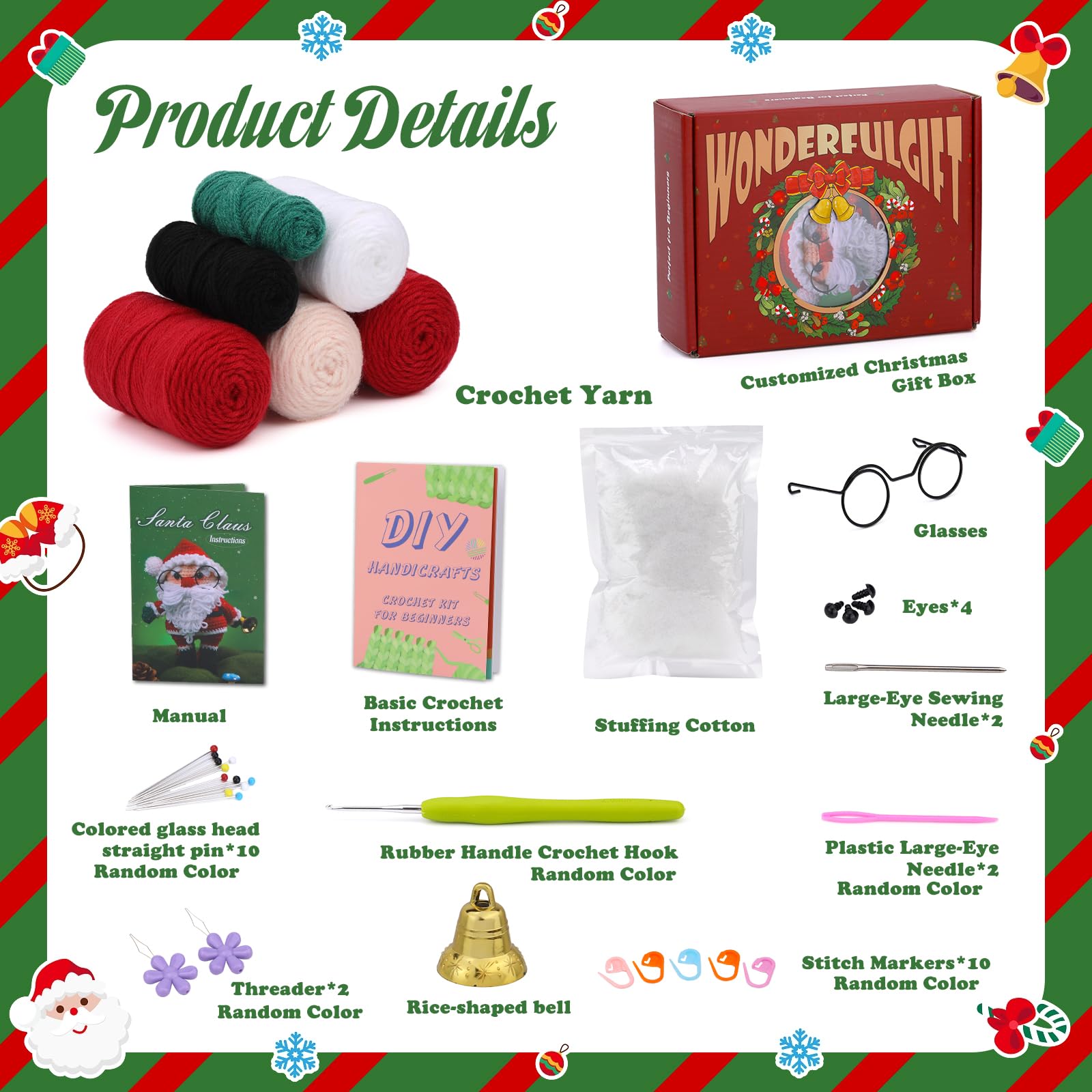 Kit de crochet de Noël Père Noël pour débutants 