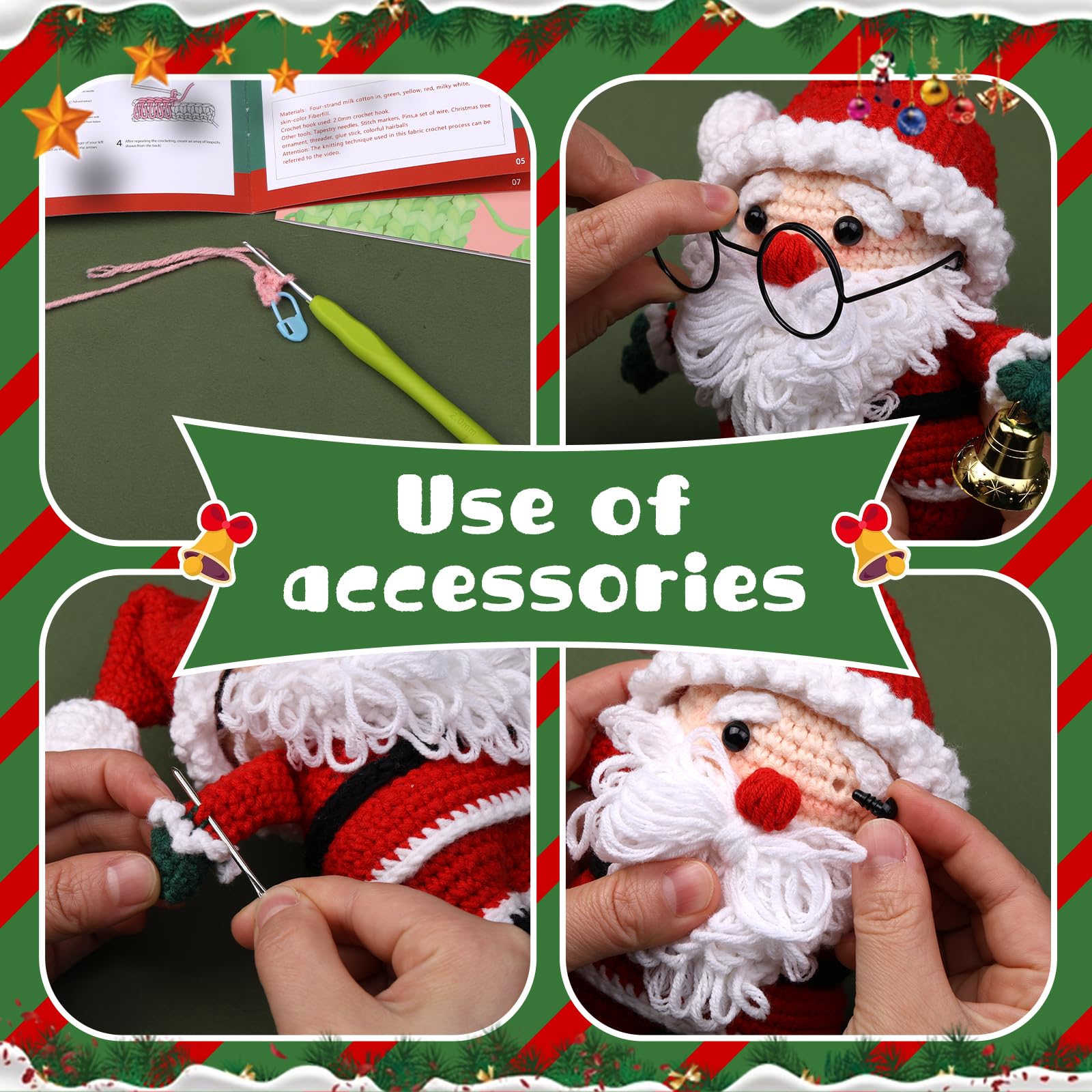 Kit de crochet de Noël Père Noël pour débutants 