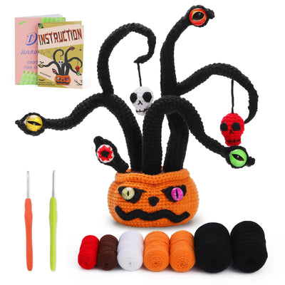 Kit de crochet pour débutants : plante citrouille pour Halloween 