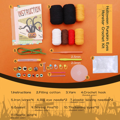 Kit de crochet pour débutants : plante citrouille pour Halloween 